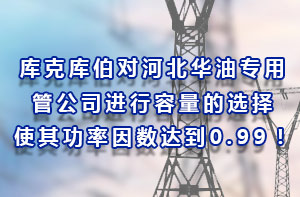 库克库伯对河北华油专用管公司进行容量的选择，使其功率因数达到0.99！