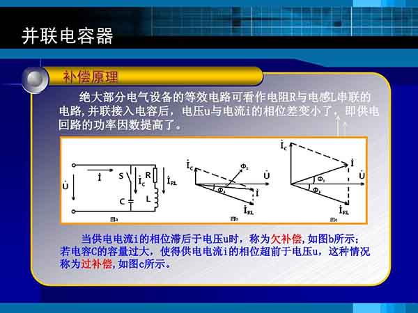 并联电力电容器补偿原理以及好处