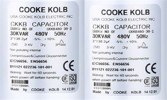 今天小库就教你如何看电力电容器的型号: 电力电容器铭牌上都有个标签