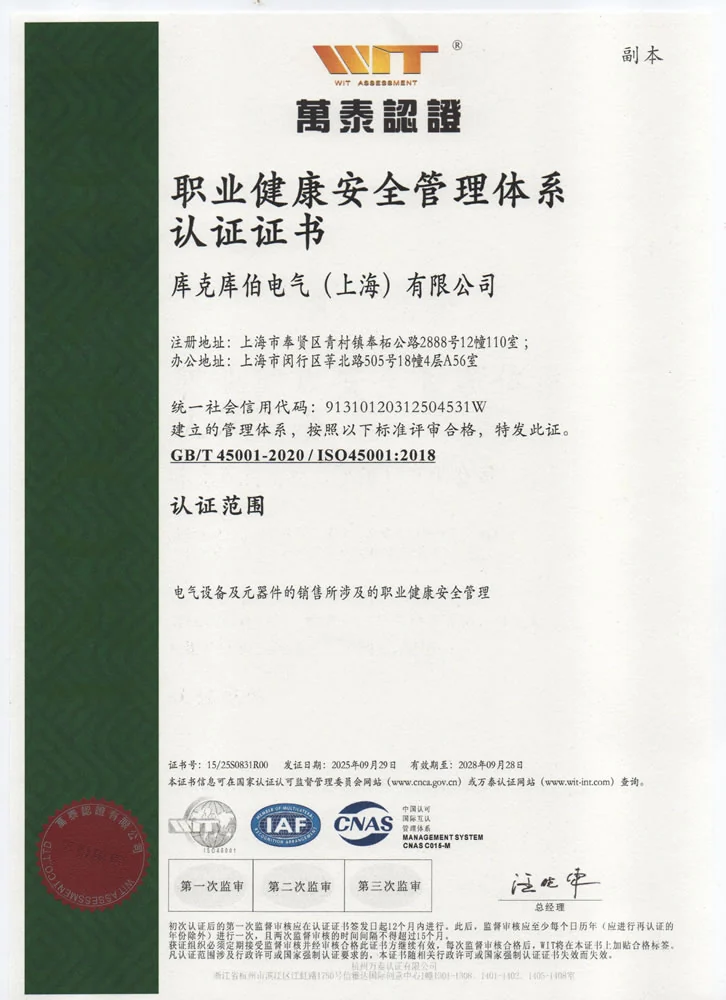 ISO 45001 职业健康安全管理体系认证图片